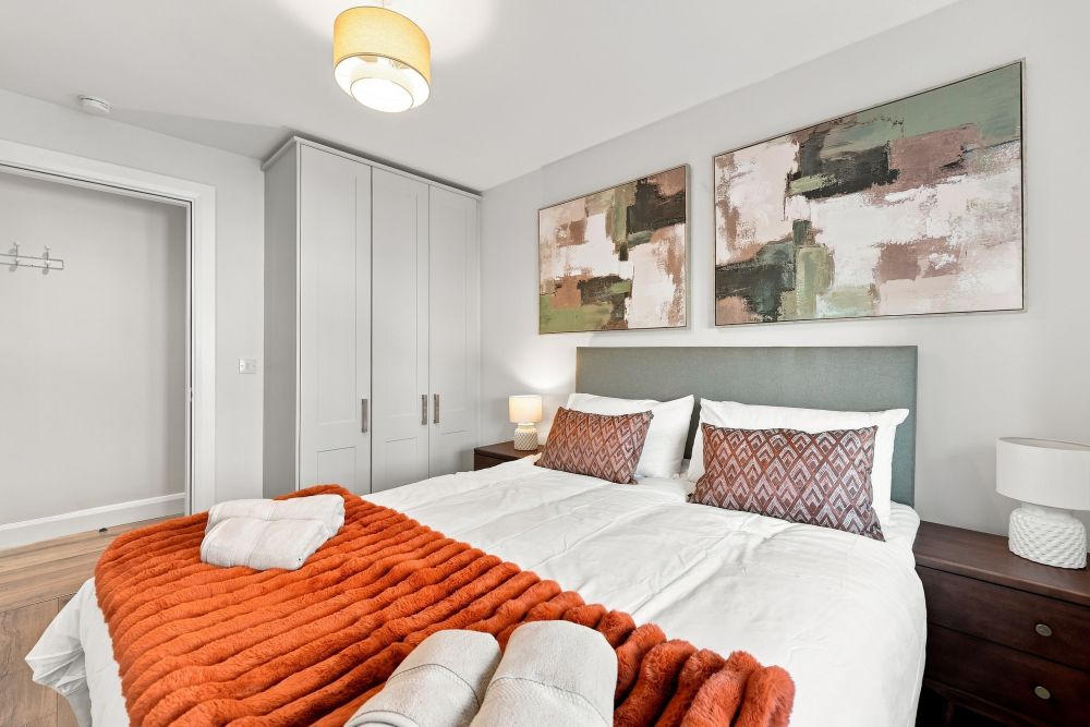 Main bedroom, Newly Decorated 2 Bed Apartment In Ashbourne